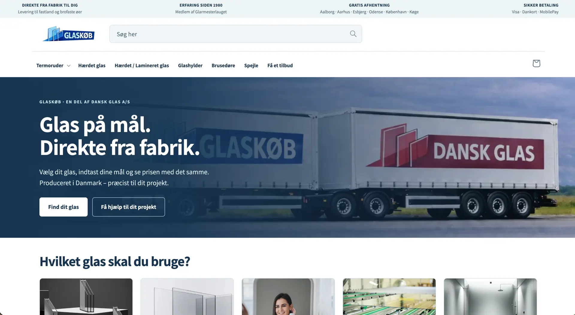Hjemmesiden for Glaskøb