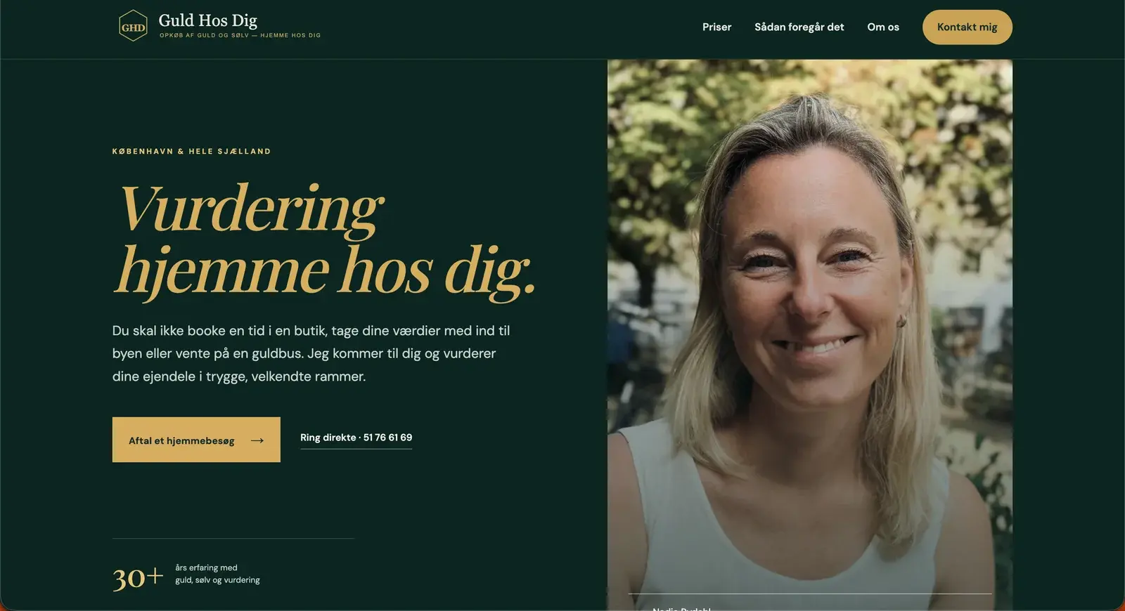 Hjemmesiden for Guld Hos Dig