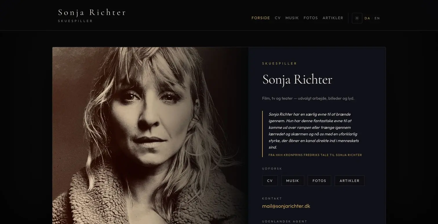 Hjemmesiden for Sonja Richter