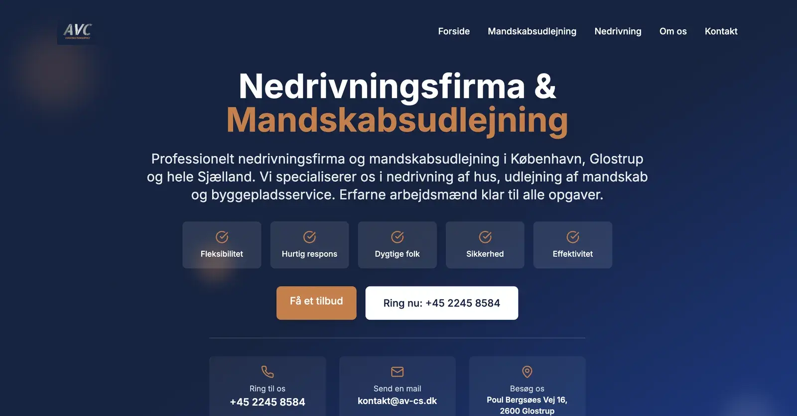 Projekt: AV Construction - Byggefirma