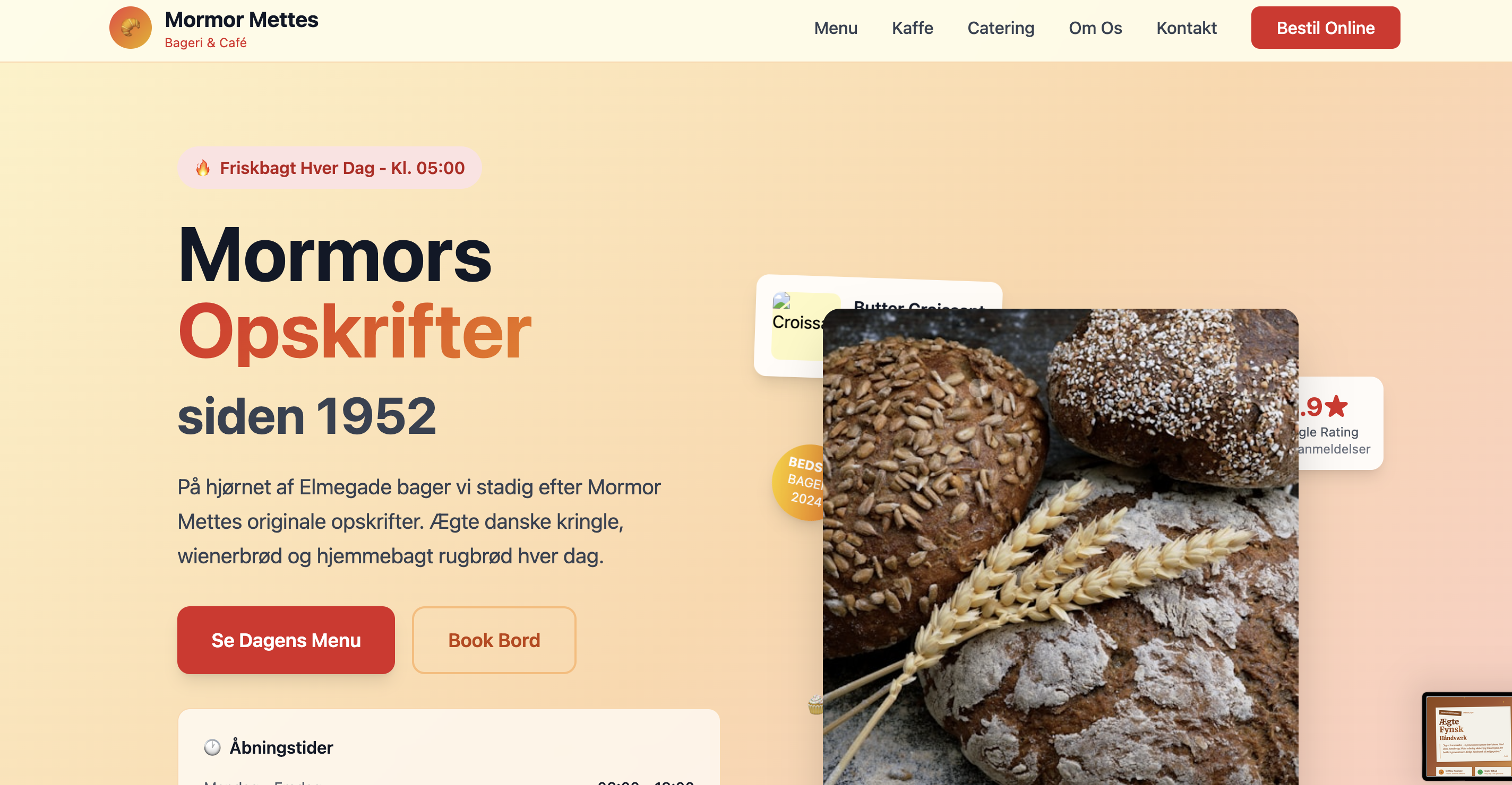 Hygge Bageri projekt - fuldt udviklet website