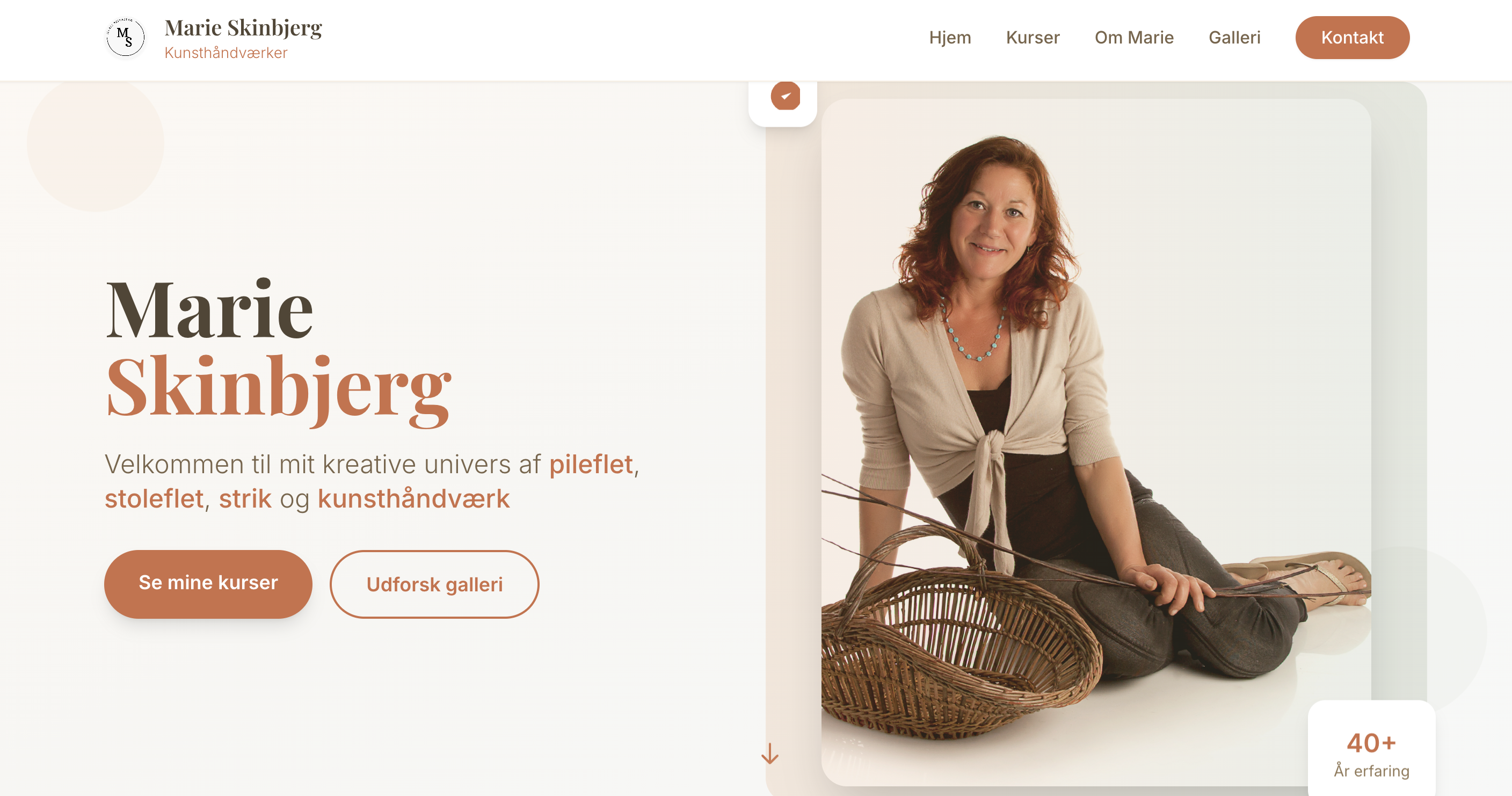 Marie Skinbjerg projekt - kreativ hjemmeside